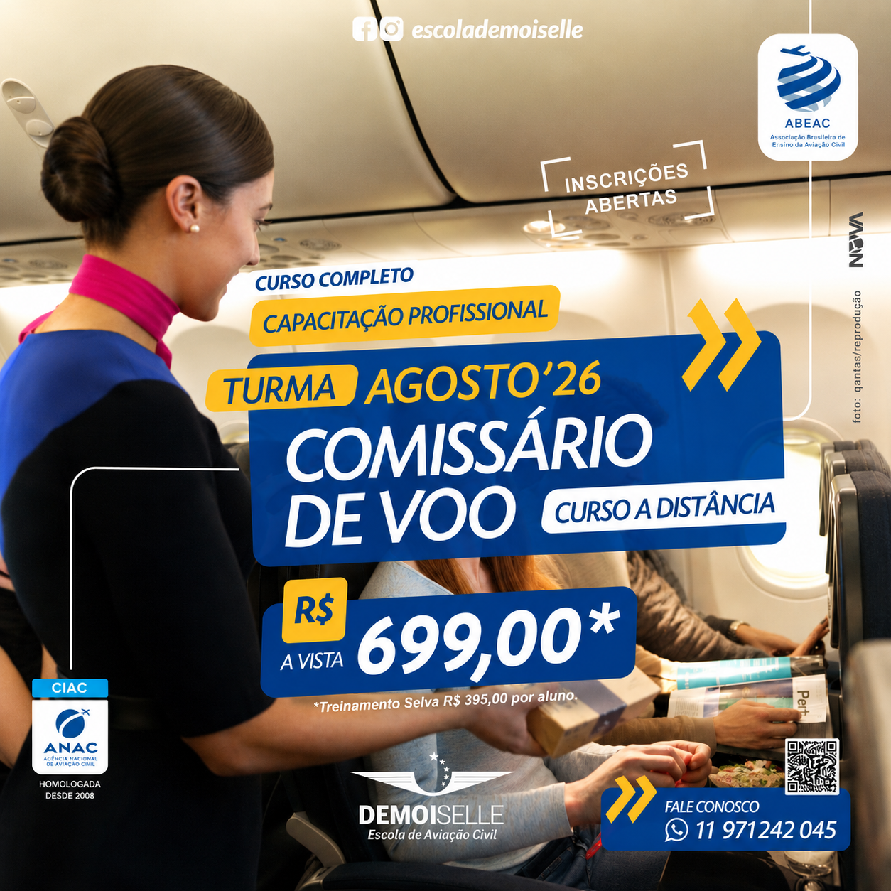 EADCMV77 Curso de Formação Profissional de Comissário de Voo - Turma AGOSTO 2026